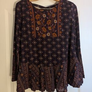 Elegant Floral Print Women's Blouse